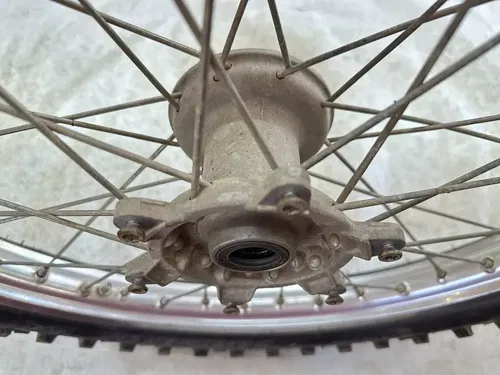 #2 OEM 02-10 YAMAHA YZ 125 250 YZ250F YZ450F SILVER 21" FRONT WHEEL RIM & HUB