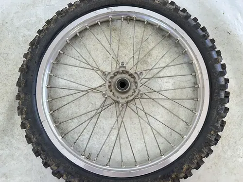#2 OEM 02-10 YAMAHA YZ 125 250 YZ250F YZ450F SILVER 21" FRONT WHEEL RIM & HUB