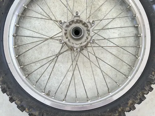 #2 OEM 02-10 YAMAHA YZ 125 250 YZ250F YZ450F SILVER 21" FRONT WHEEL RIM & HUB