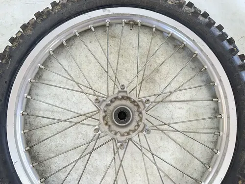 #2 OEM 02-10 YAMAHA YZ 125 250 YZ250F YZ450F SILVER 21" FRONT WHEEL RIM & HUB