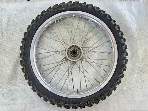 #2 OEM 02-10 YAMAHA YZ 125 250 YZ250F YZ450F SILVER 21" FRONT WHEEL RIM & HUB
