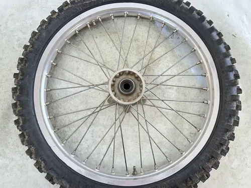 #2 OEM 02-10 YAMAHA YZ 125 250 YZ250F YZ450F SILVER 21" FRONT WHEEL RIM & HUB