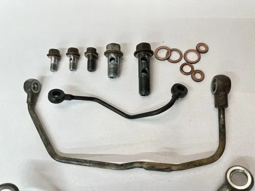 USED OEM 02-08 YAMAHA 660 GRIZZLY ENGINE MOTOR OIL LINES & BANJO BOLTS