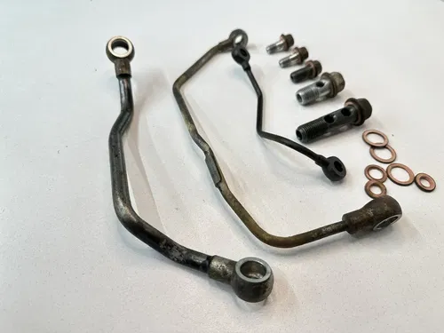 USED OEM 02-08 YAMAHA 660 GRIZZLY ENGINE MOTOR OIL LINES & BANJO BOLTS