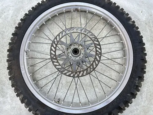 OEM 90 1990 91 1991 YAMAHA YZ 125 250 21" FRONT WHEEL RIM HUB & BRAKE ROTOR ASSY