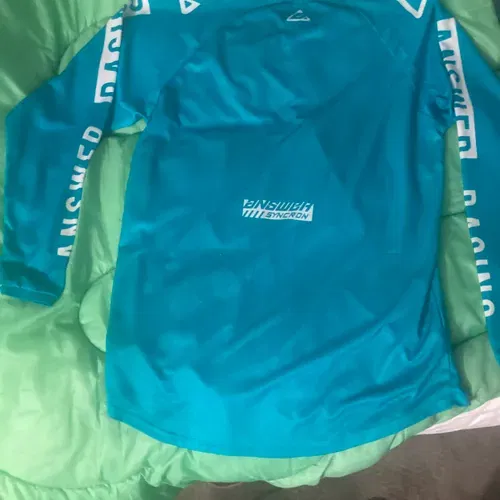 Answer Syncron Motocross Pants size 36 and XL Jersey Combo - Teal Blue color.