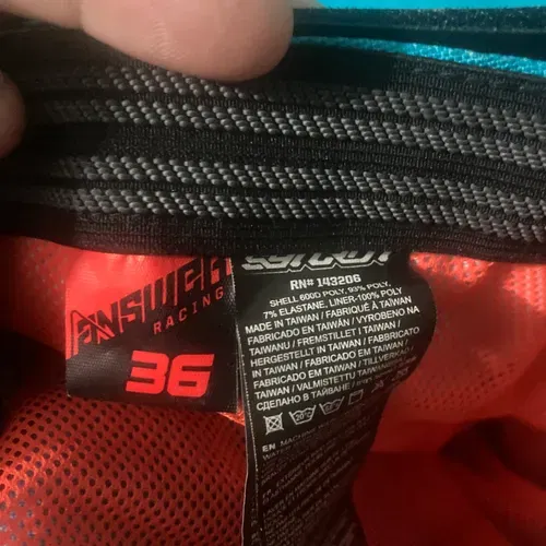 Answer Syncron Motocross Pants size 36 and XL Jersey Combo - Teal Blue color.