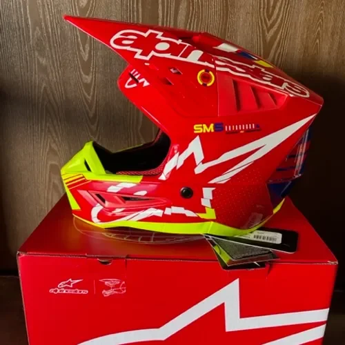 NEW Alpinestars SM5 Action Helmet Red/White/Yellow 