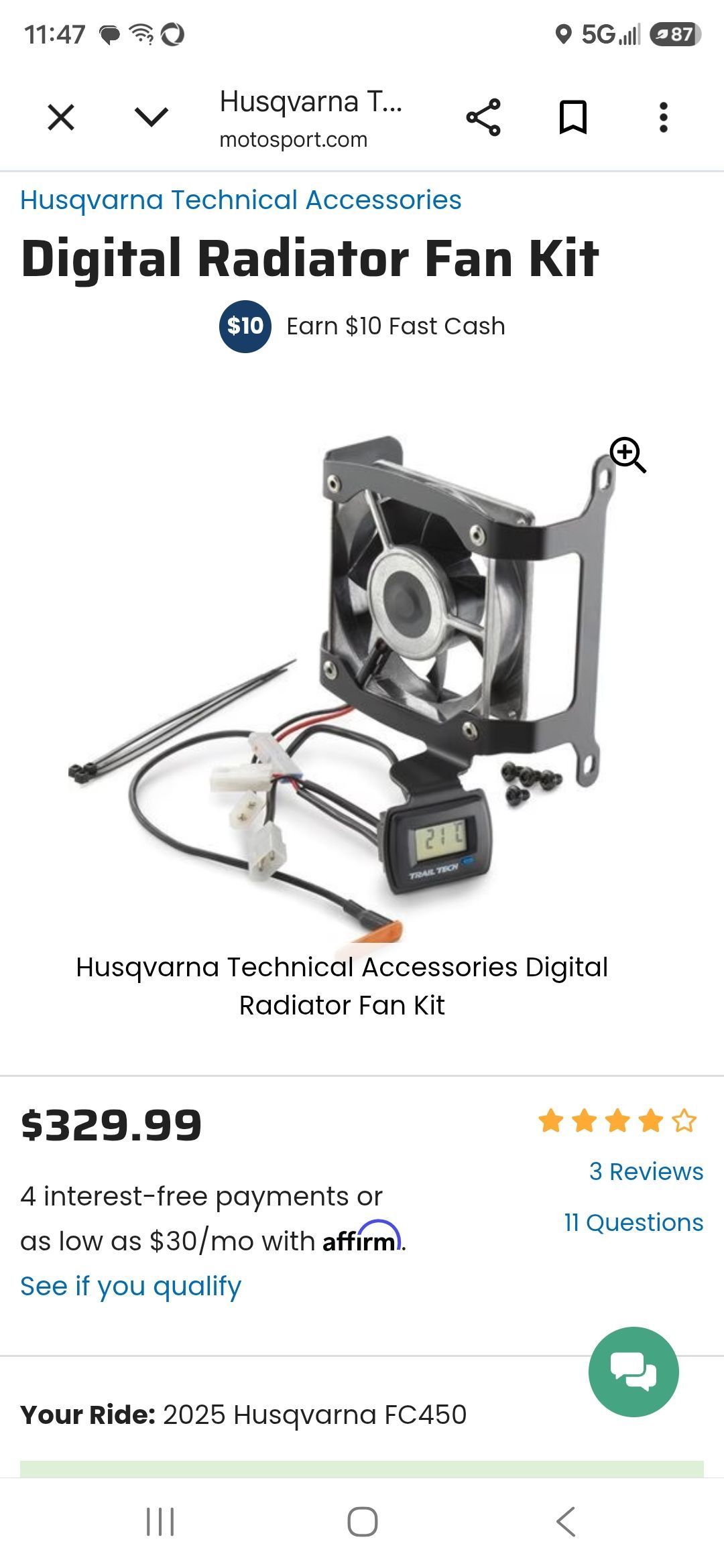 Husqvarna Technical Accessories Electric Fan And The Required Harness