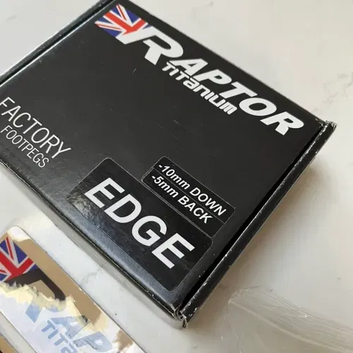 Raptor Titanium Edge Custom Kawasaki lowered foot pegs 10mm down 5mm back