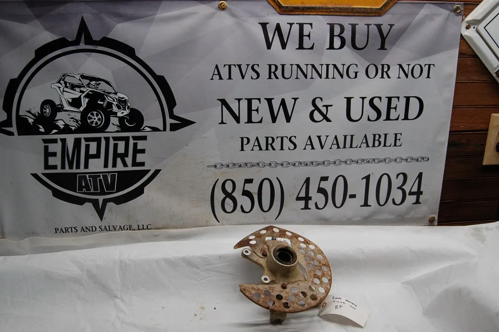 06 yamaha kodiak 450 RF steering knuckle w/ shield