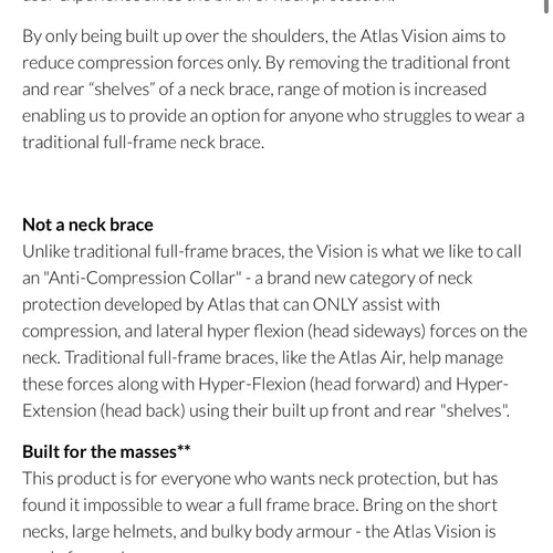 Atlas Vision Neckbrace (S/M)