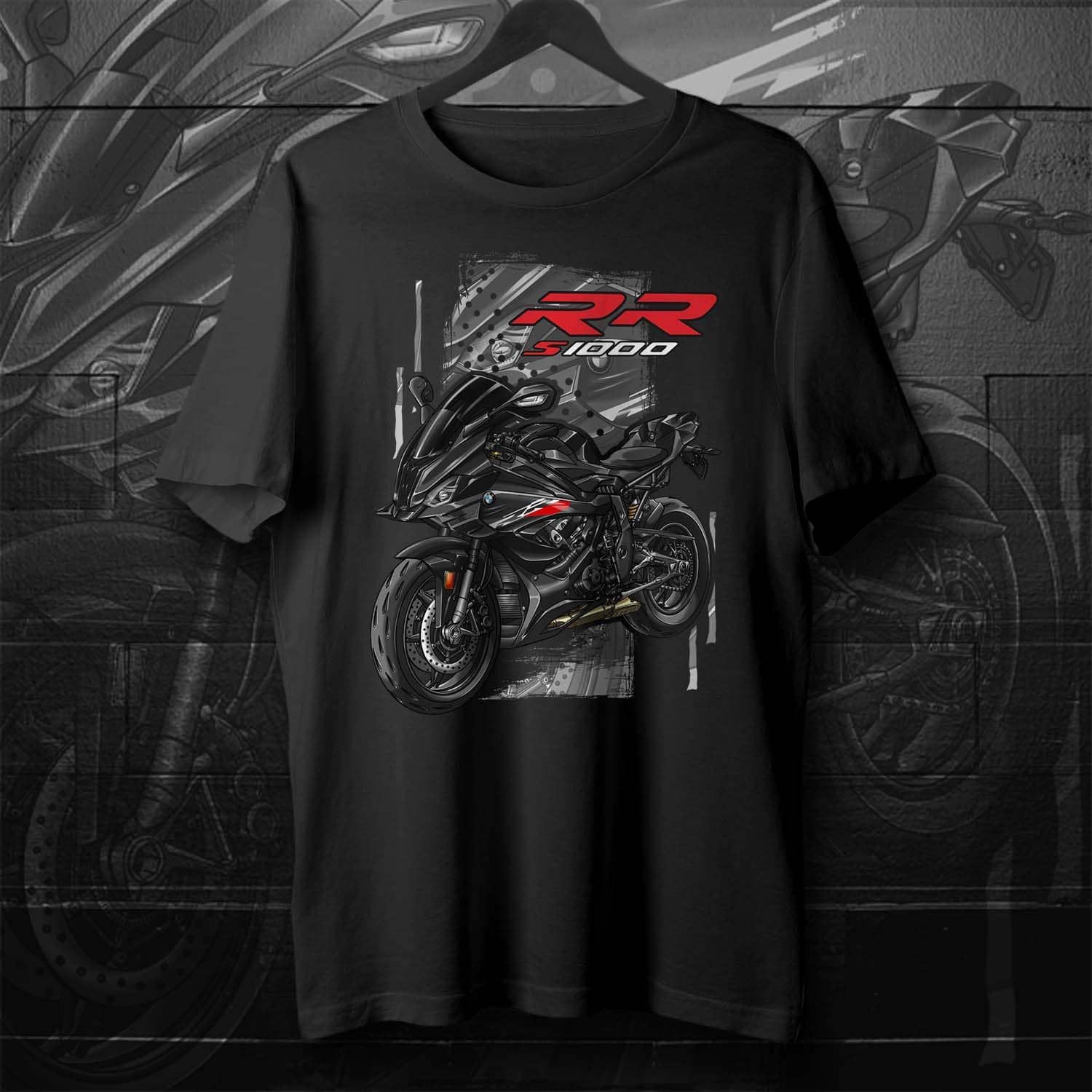 BMW S1000RR 2023 Black Storm Metallic on T-shirt, Motorcycle Tee for Riders