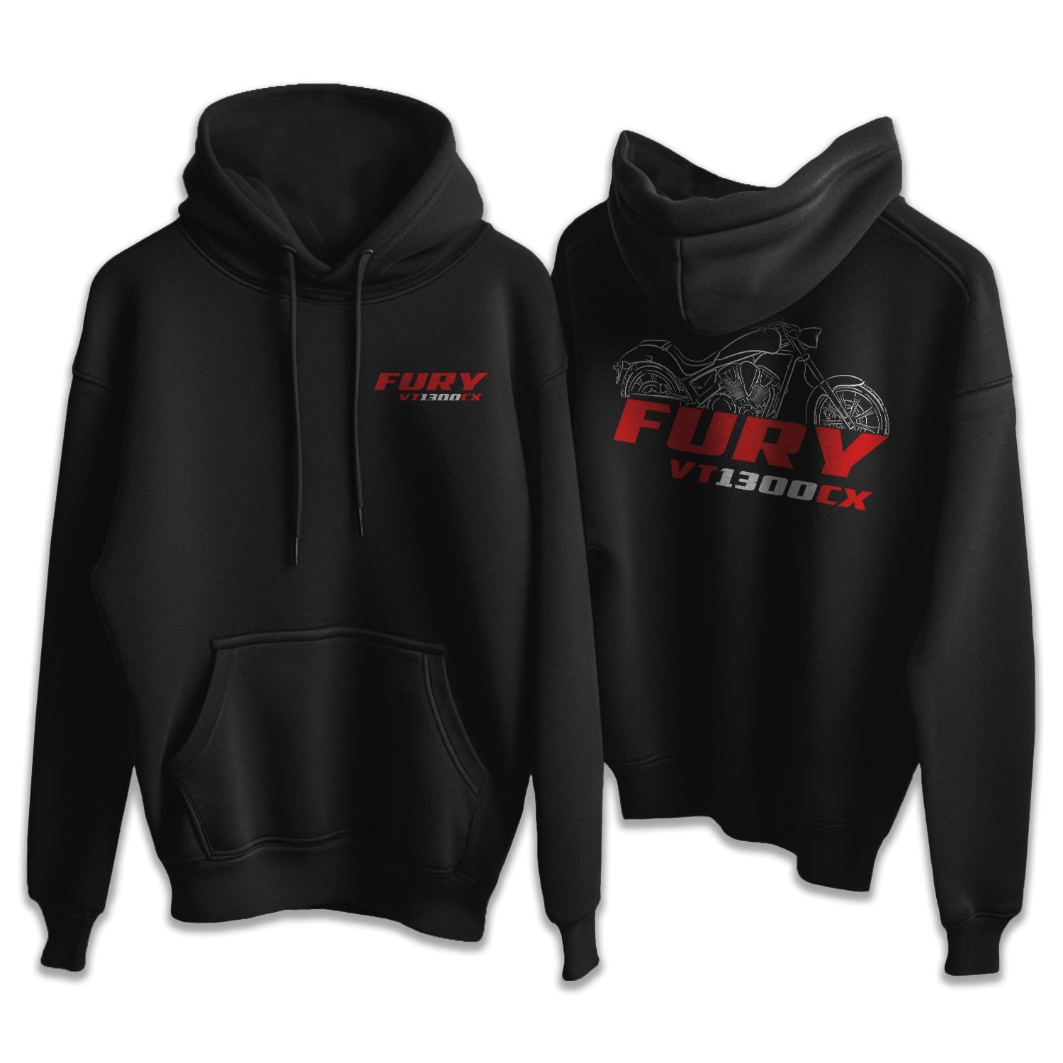 Honda VT1300CX Fury 2009-2024 Hoodie, Motorcycle Hoodie Pullover for Riders