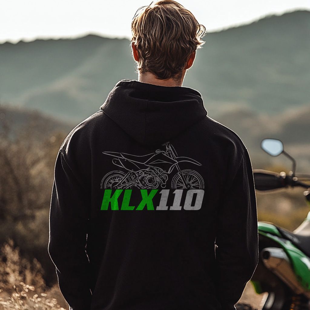 Kawasaki KLX110 2010-2020 Hoodie, Motorcycle Hoodie Pullover for Riders