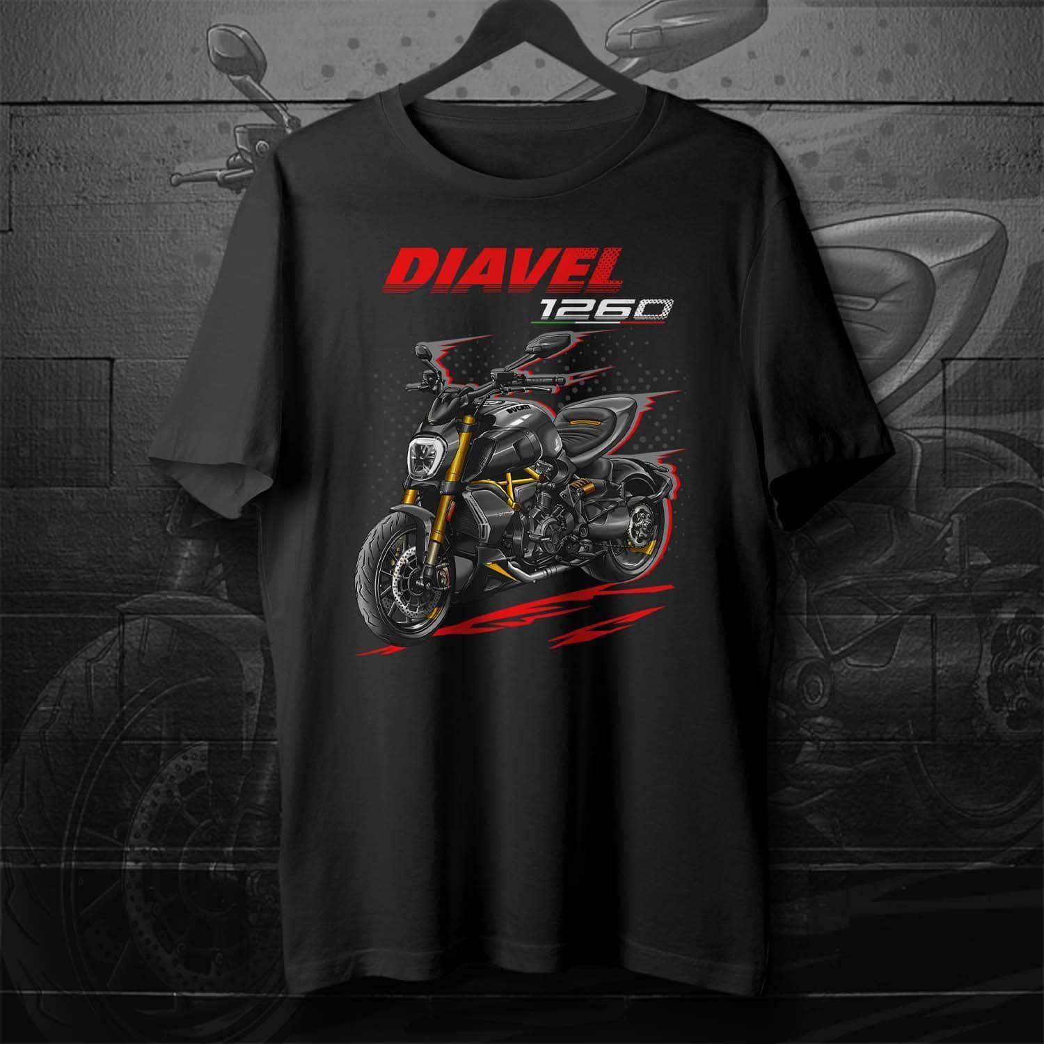 Ducati Diavel 1260 2021-2022 S Black and Steel on T-s, Motorcycle Tee for Riders