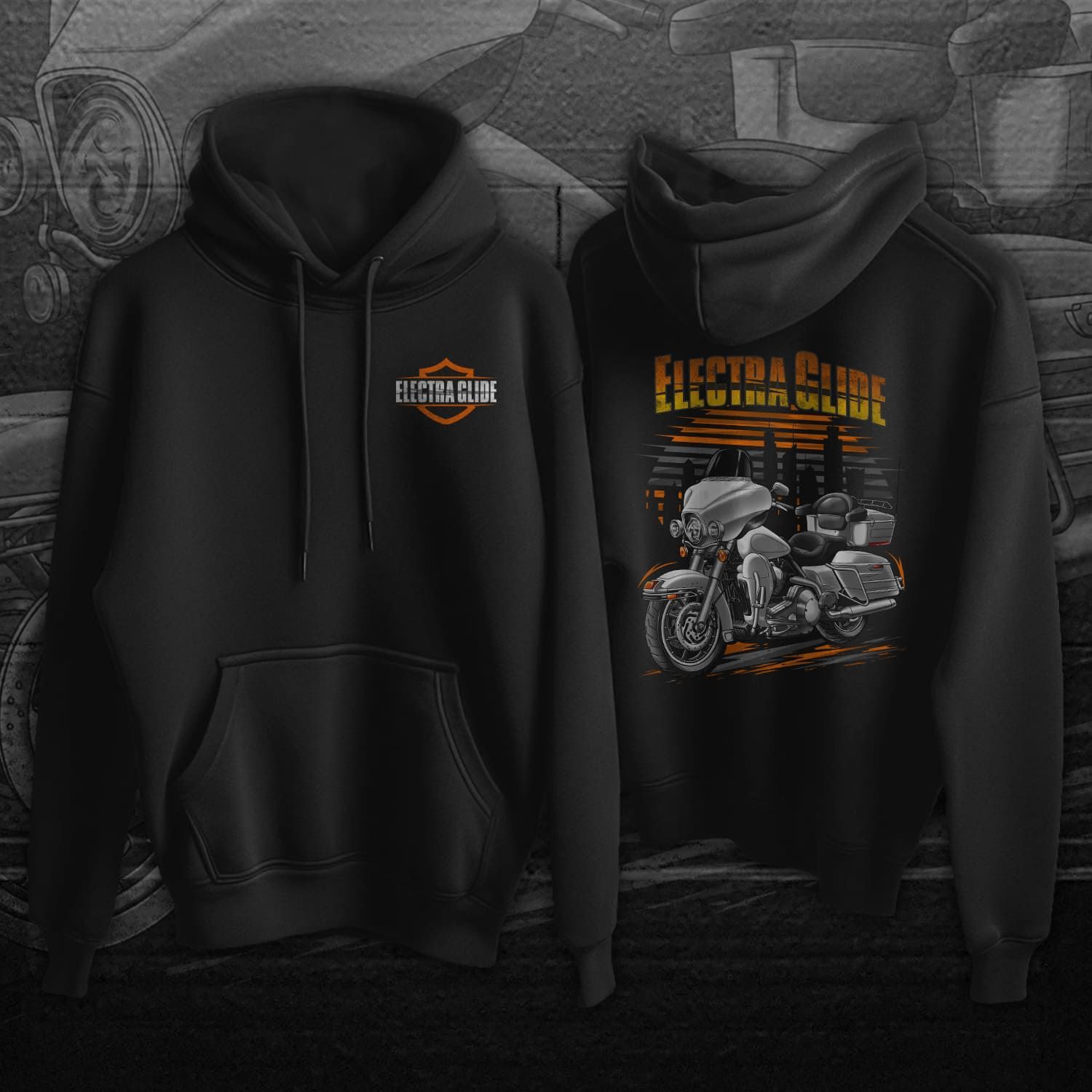 HD Electra Glide Classic FLHTC & FLHTCI 2003 White Pearl on Hoodie for Riders