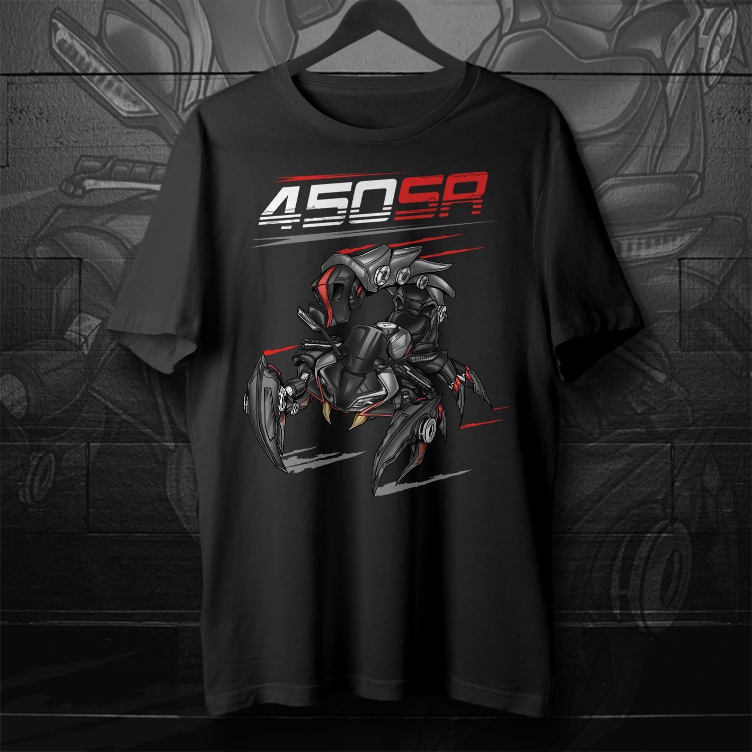 CFMoto 450SR 2024 Zircon Black on T-shirt, Motorcycle Tee for Riders