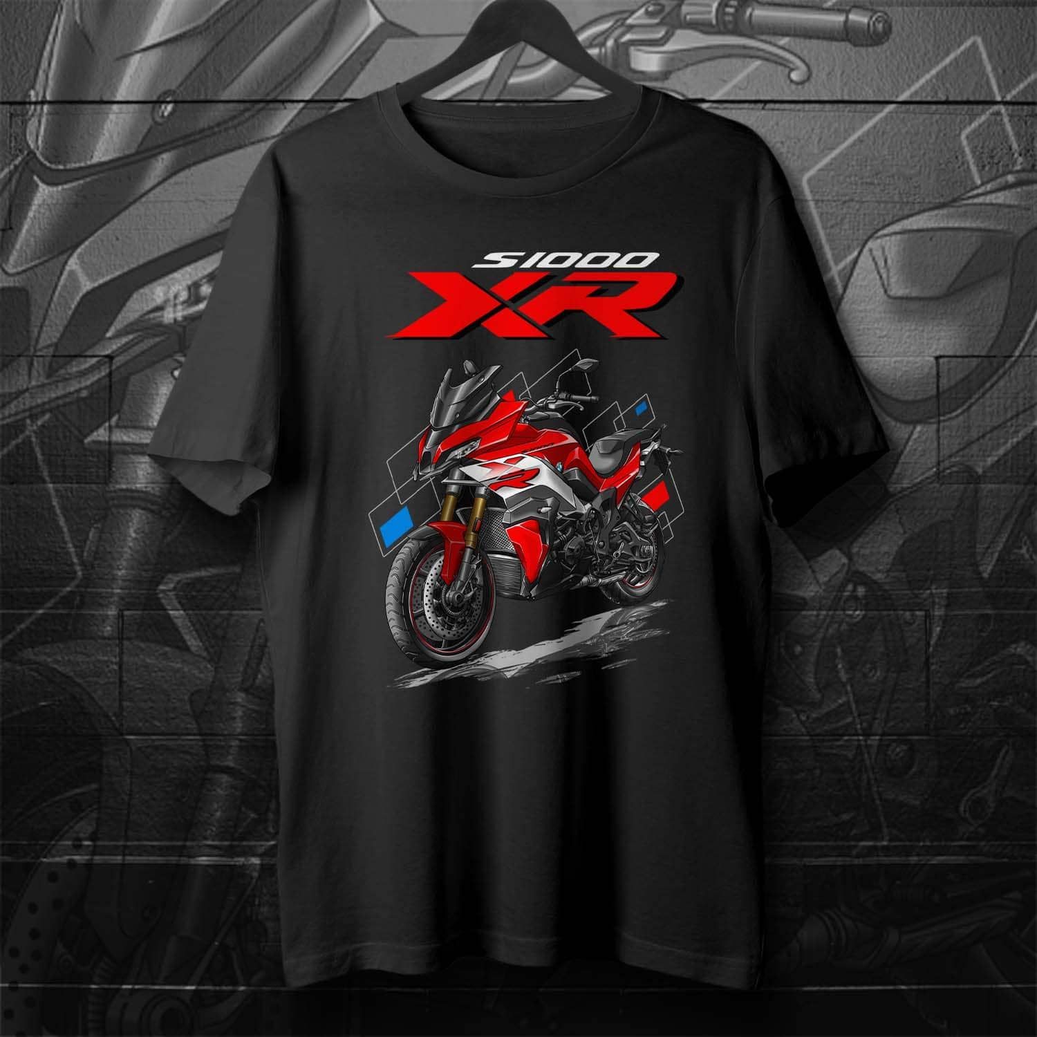 BMW S1000XR 2020-2022 Racing Red on T-shirt, Motorcycle Tee for Riders