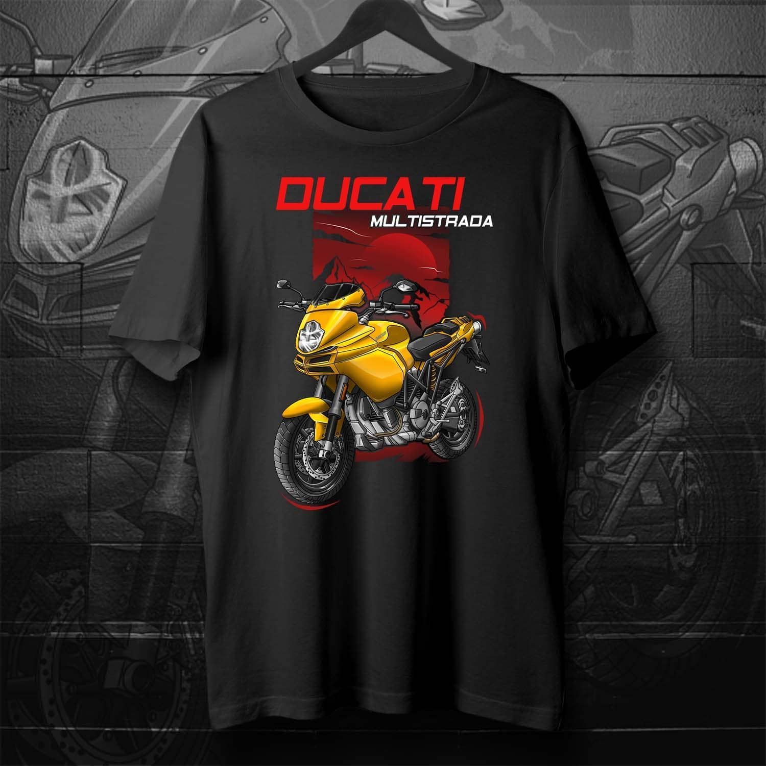 Ducati Multistrada 620 Yellow on T-shirt, Motorcycle Tee for Riders