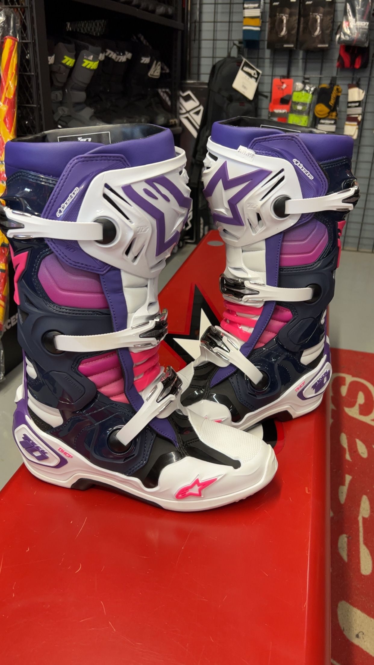 Tech 10 Boots - White/Violet/Navy/Pink Fluorescent