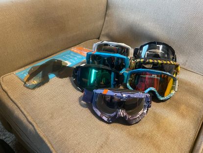 Used spy klutch goggles lenses and tear offs
