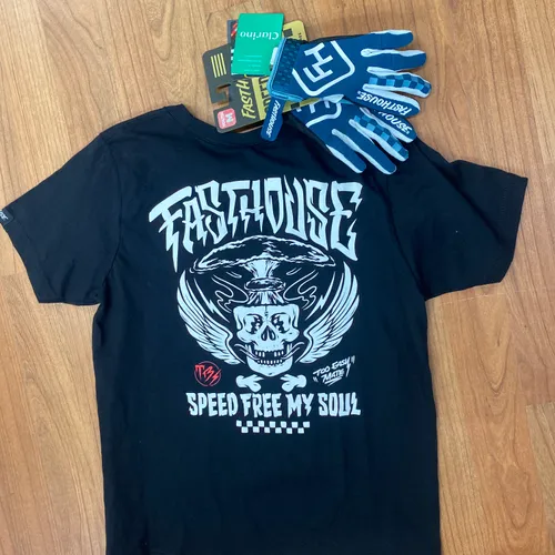 Youth Fasthouse Gloves Tshirt Combo - Size M