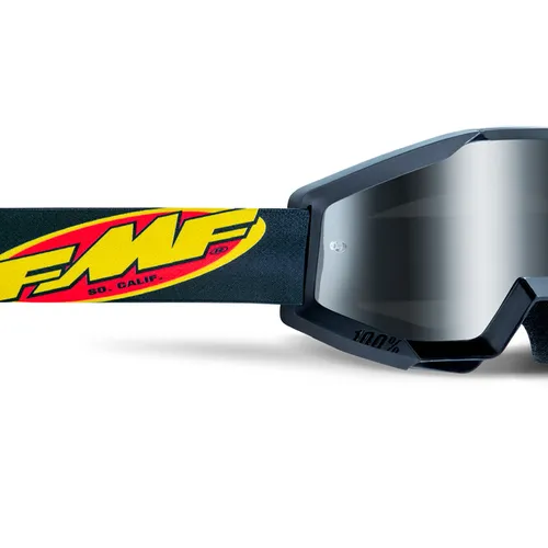 FMF Youth Black Vision Powercore Goggles - Silve Mirror Lens