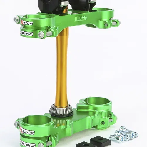 Xtrig Rocs Triple Clamps Green 23mm - Kawasaki 19-23 KX450F