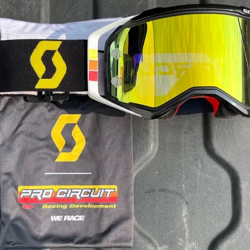NEW!! Scott Prospect Pro Circuit Goggle - Yellow Chrome Lens