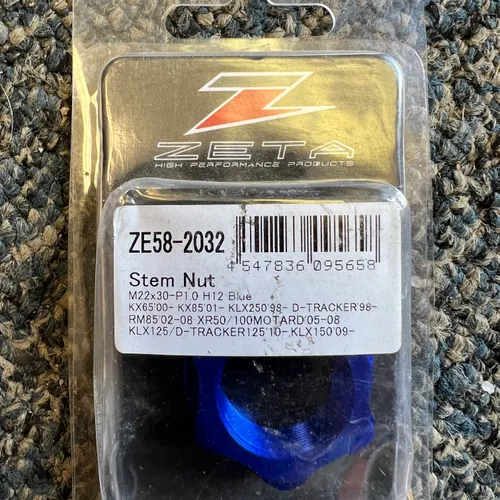 Zeta Steering Sten Nut Blue - KX65 KX85 KX100 RM85