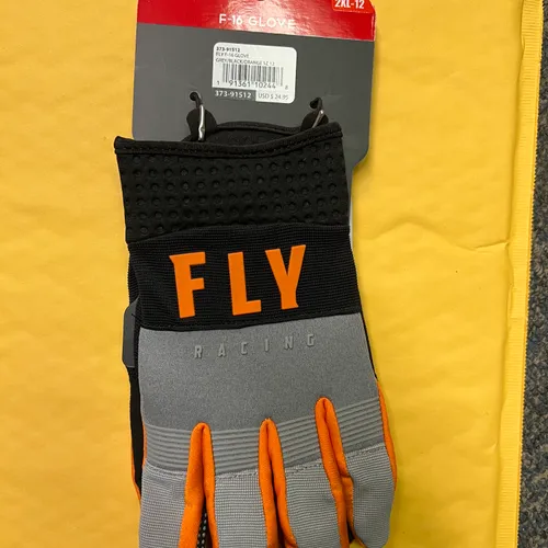 Fly Racing F-16 Gloves - Grey/Black/Orange Size 2X