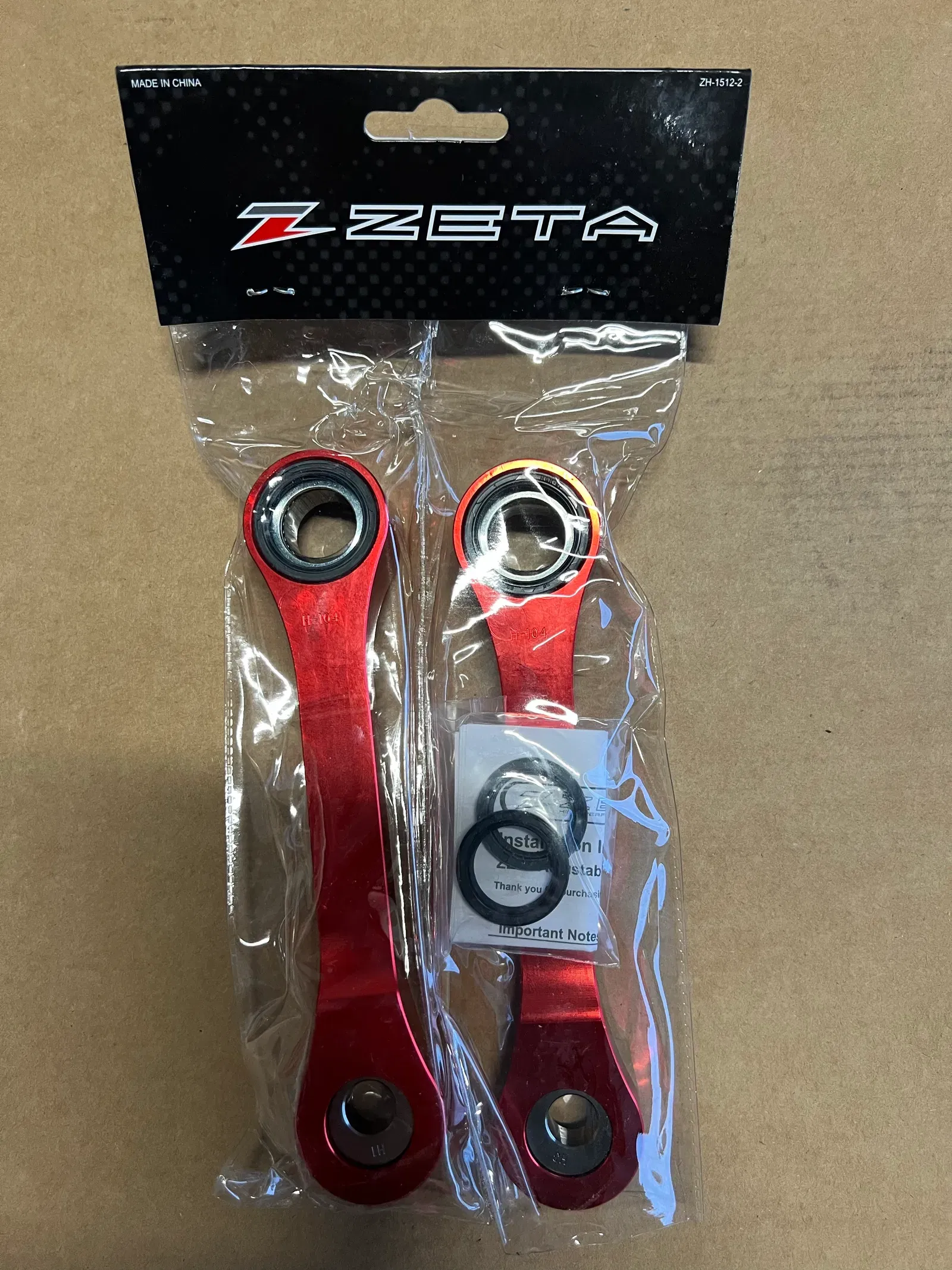 Zeta Adjustable Lowering Link - Honda 17-20 CRF450R - Red