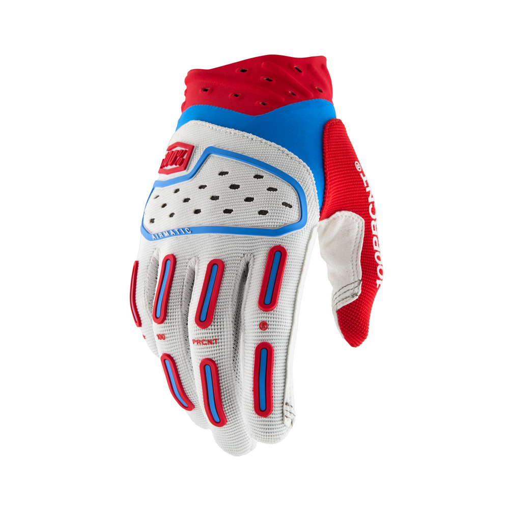 100% Airmatic 2 Adult MX Gloves - Red/White/Blue