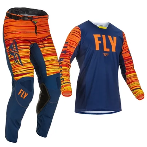 Fly Racing Kinetic Wave Jersey & Pant Combo - Navy/Orange