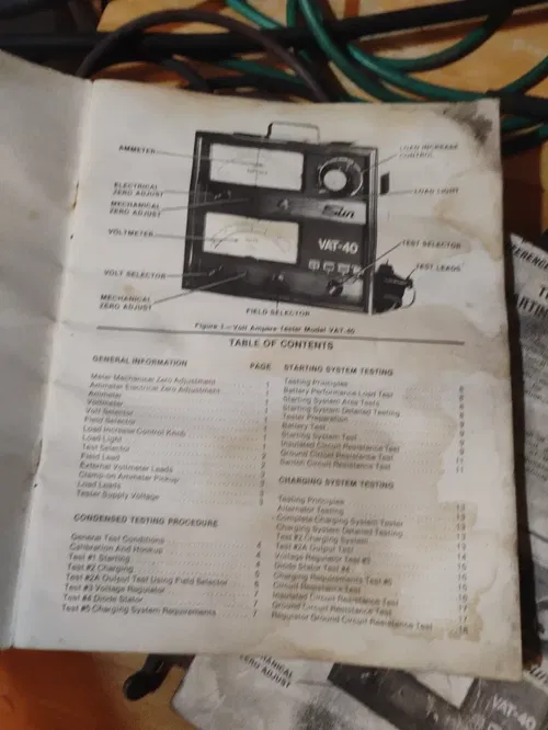 Sun Vat-40 Alternator Charging Battery Starting System Tester