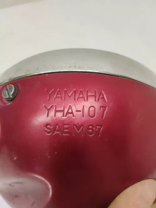 1972 YAMAHA DT2 ENDURO HEAD LIGHT BUCKET  CHROME RIM YHA-107 No LIGHT BULB Red