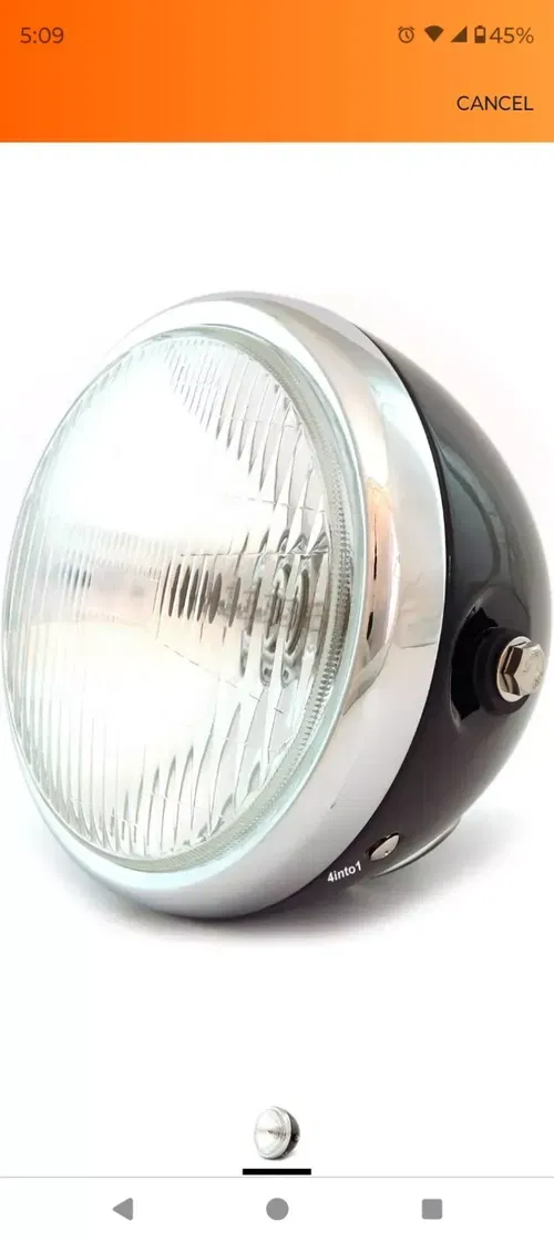 6.5" Bullet Side Mount H4 Halogen Motorcycle Headlight Gloss Black Chrome CB