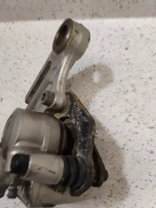 1986 86 KAWASAKI KX 125 250 500 REAR MASTER CYLINDER BRAKE CALIPER MOUNT Lever