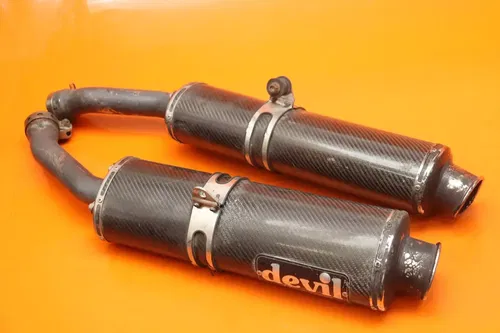 04-06 YAMAHA YZF R1 DEVIL MAGNUM CF EXHAUST PIPE MUFFLER SLIP ON CAN SILENCERS