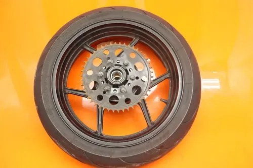 2007-2008 KAWASAKI NINJA ZX6R OEM STRAIGHT REAR WHEEL BACK RIM W TIRE
