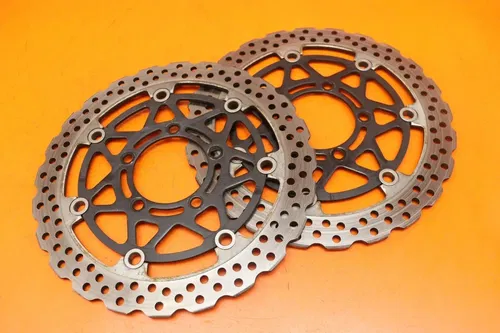 2007-2012 KAWASAKI NINJA ZX6R OEM STRAIGHT FRONT LEFT RIGHT BRAKE ROTORS DISCS
