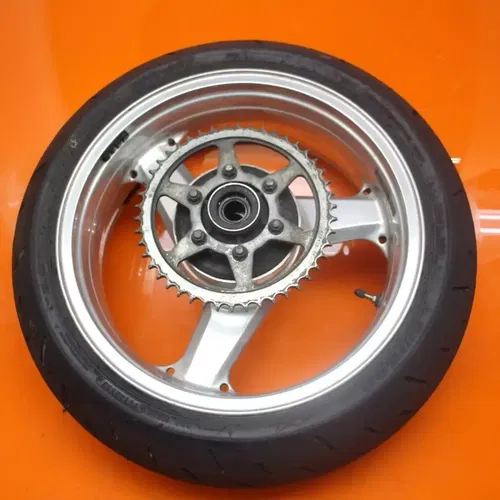 00-01 KAWASAKI NINJA ZX12R OEM STRAIGHT REAR WHEEL BACK RIM W TIRE