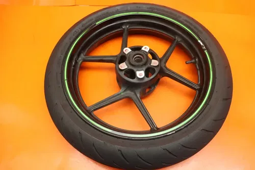 09-12 2011 KAWASAKI NINJA ZX6R STRSAIGHT OEM FRONT WHEEL RIM W TIRE NO DENTS