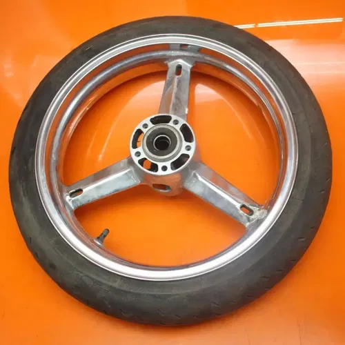 2001-2004 SUZUKI GSXR 1000 CHROME OEM STRAIGHT FRONT WHEEL RIM W TIRE