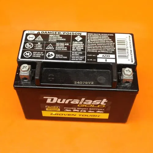 2007-2008 KAWASAKI NINJA ZX6R AGM DURALAST BATTERY AZX9