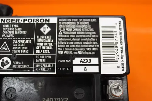 2007-2008 KAWASAKI NINJA ZX6R AGM DURALAST BATTERY AZX9