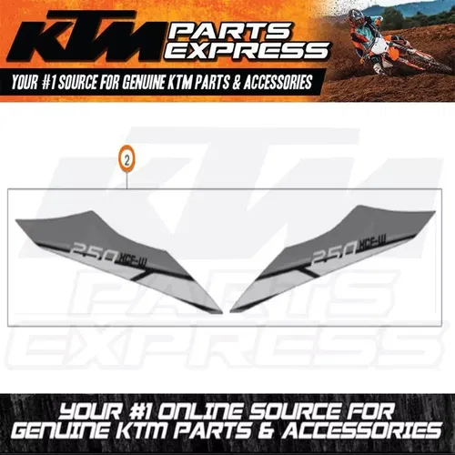 NEW OEM KTM DECAL REARPART 250 XCF-W 2014 77408098700