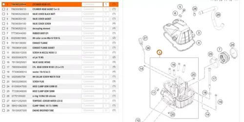 NEW OEM KTM CYLINDER HEAD COMPLETE 450 XC-F 2013-2015 450 SX-F 2013-2015