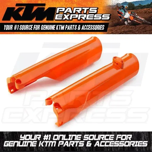 NEW OEM KTM ORANGE PLASTIC FORK PROTECTOR KIT 125 250 300 350 450 500 2022-2025